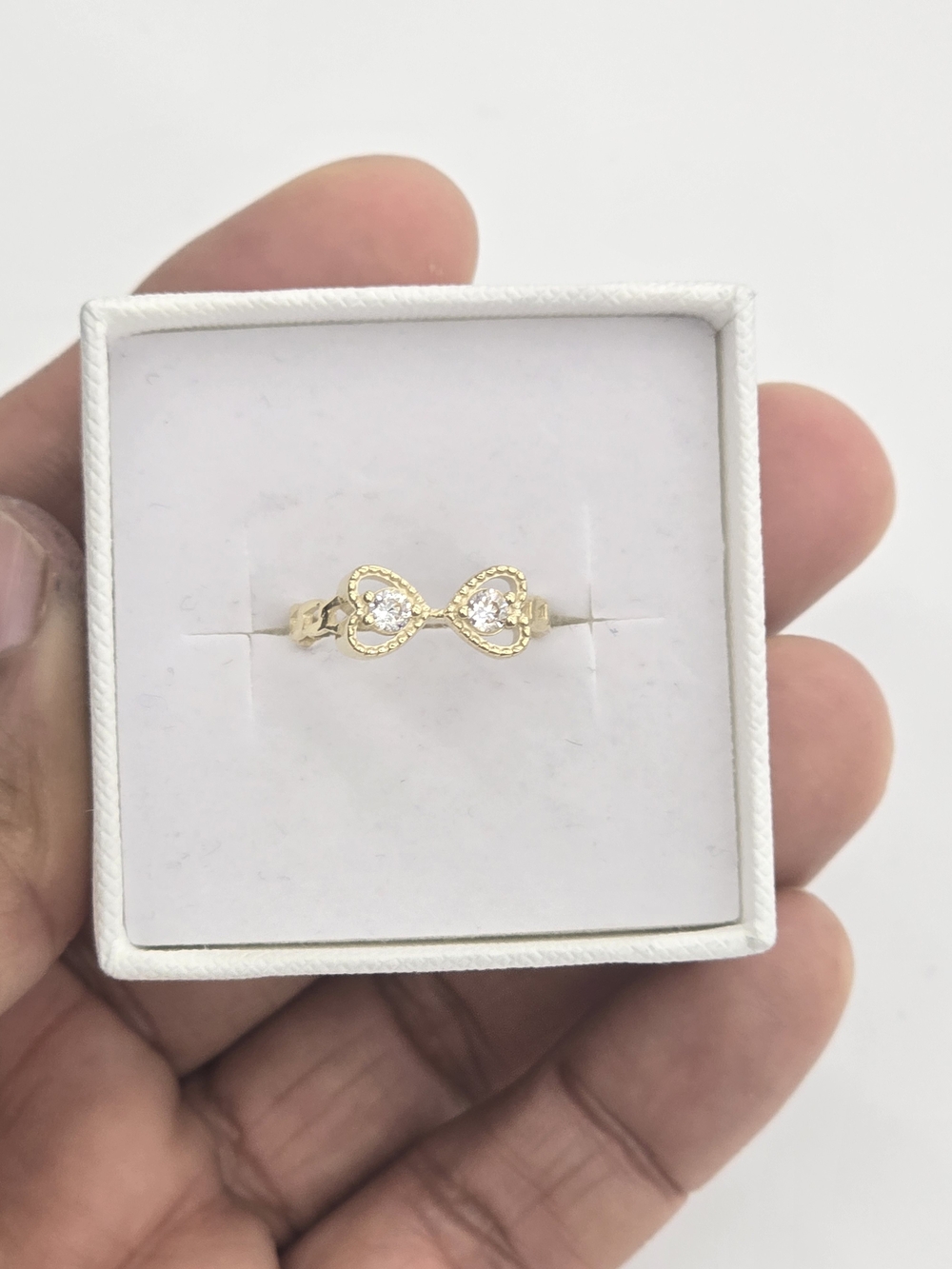10kt Real Gold Double Heart Ring For Women